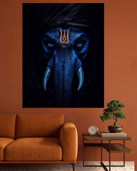 Neel Shakti Ganesha | Powerful Divine Wall Poster | 1 Poster