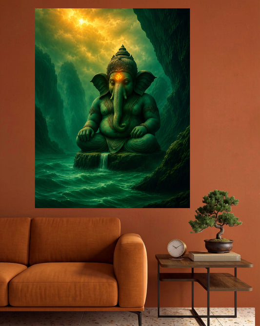 Mystic Forest Ganesha | Divine Meditation Wall Poster | 1 Poster