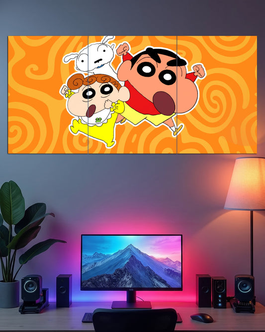 Crayon Shin-chan Adventures | Cartoon Wall Poster Set | 3 Posters