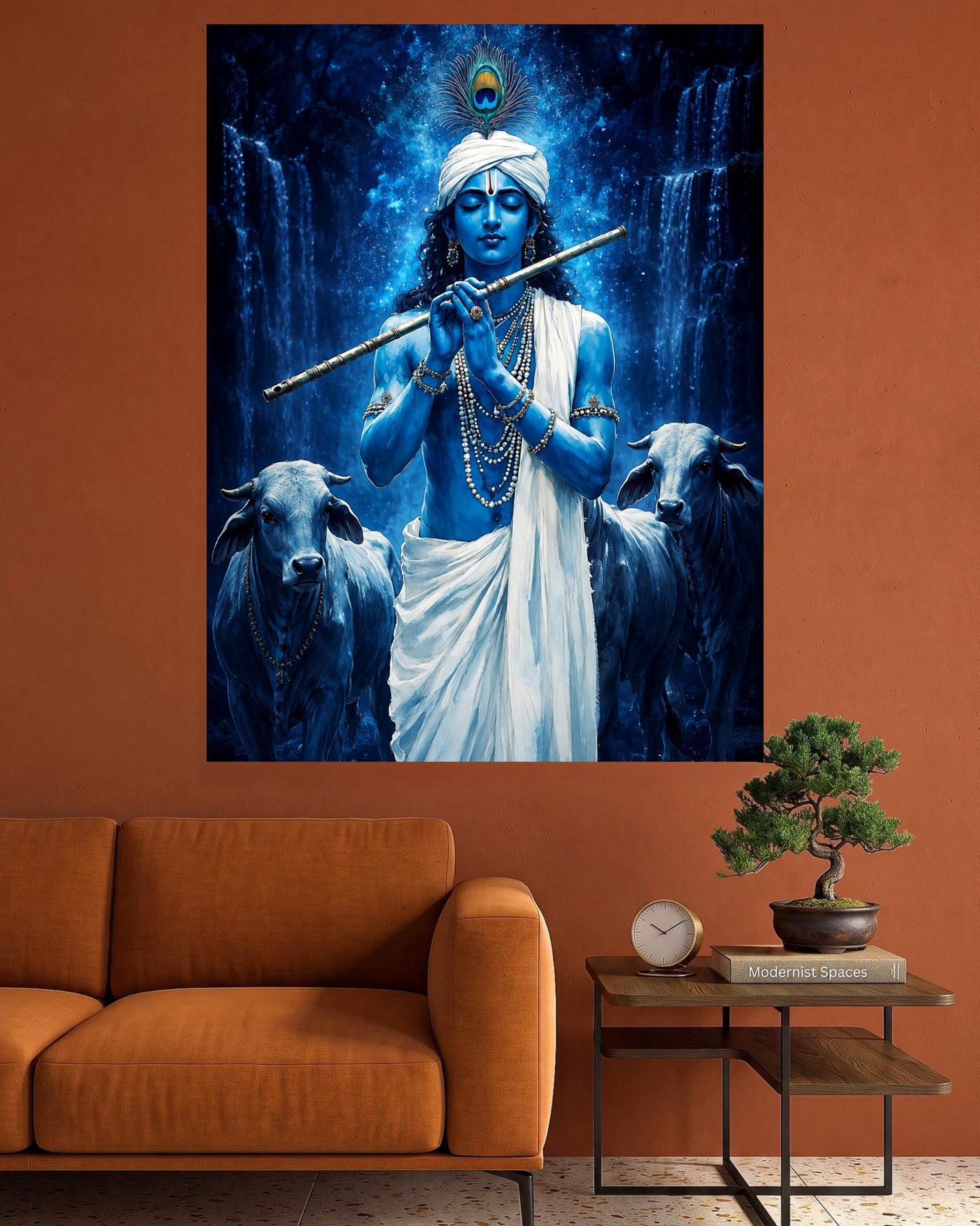 Lord Krishna | Divine Blue Art Poster | 1 Poster
