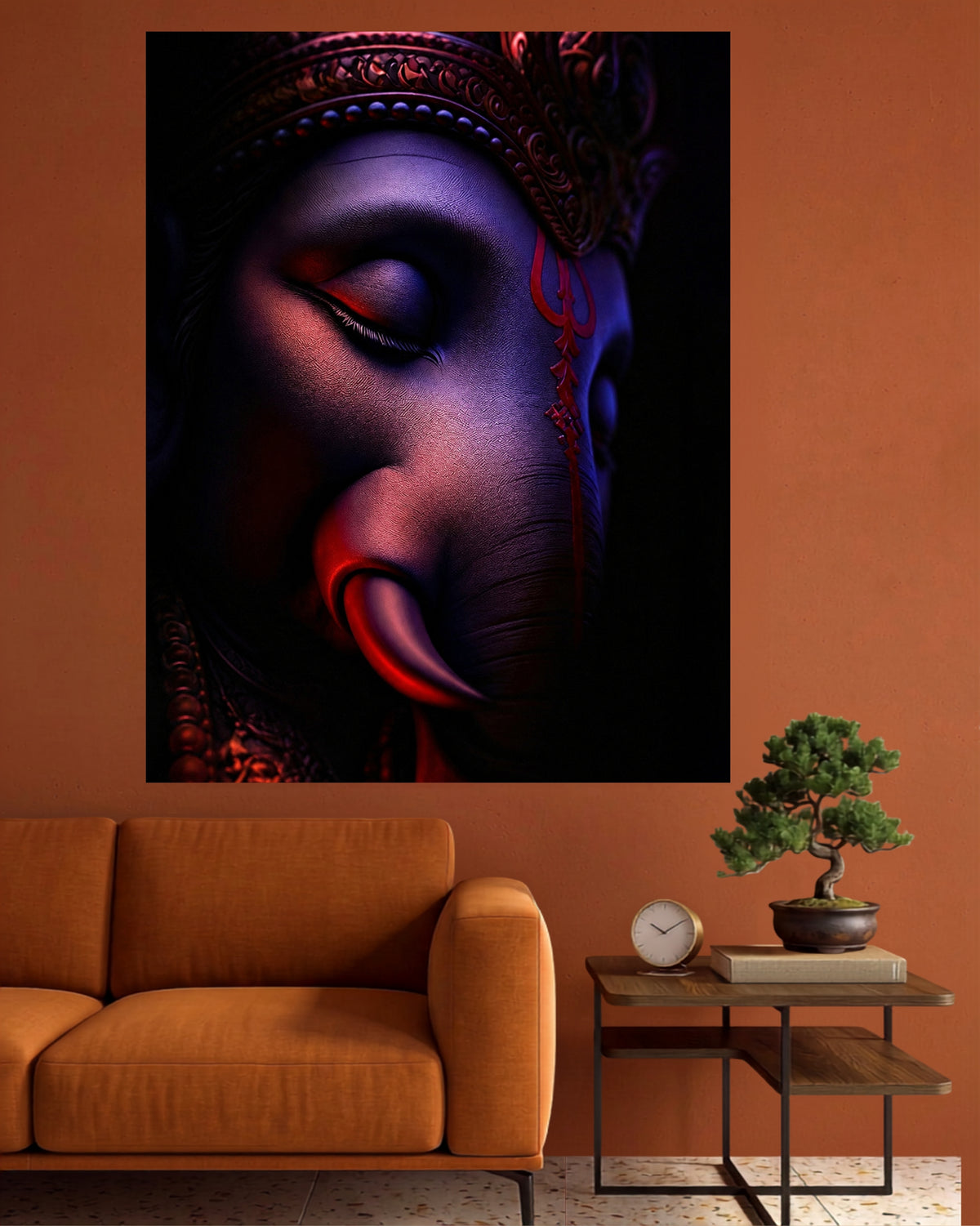 Mystic Ganesha | Peaceful Divine Face Wall Poster | 1 Poster