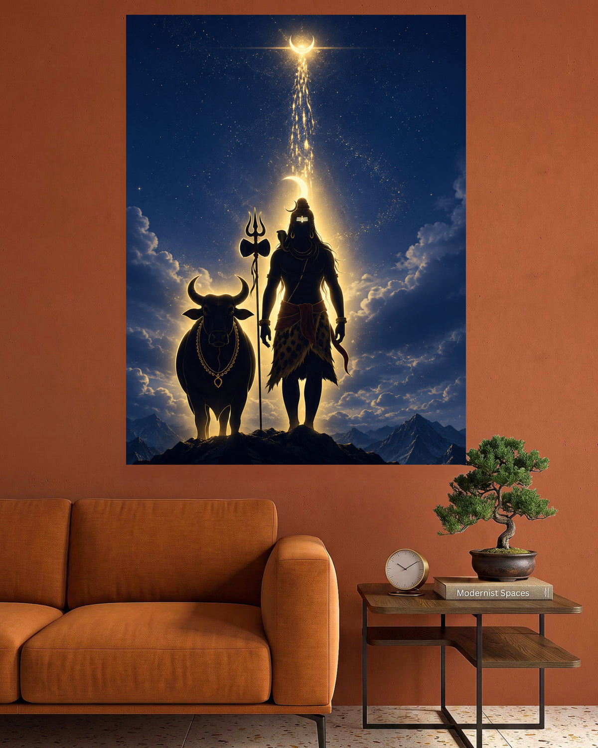 Mahadev with Nandi | Lord Shiva Spiritual Wall Poster | 1 Poster