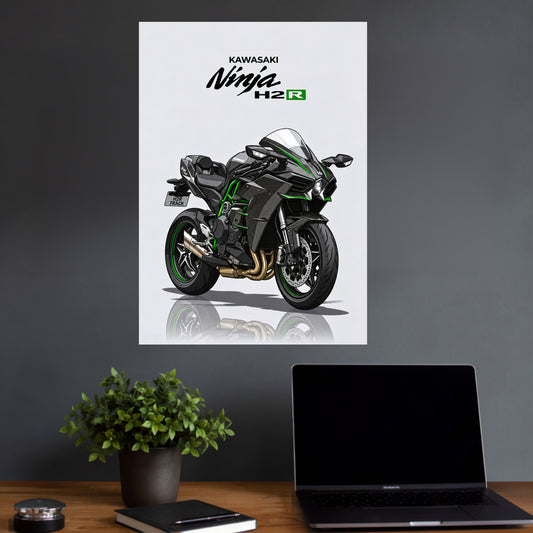 Kawasaki Ninja H2R | Superbike Automobile Wall Poster | 1 Poster