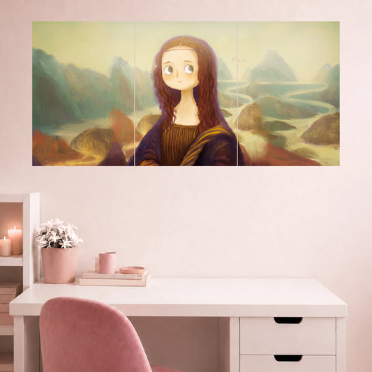 Cute Cartoon Mona Lisa | Artistic Wall Poster | 3 Posters