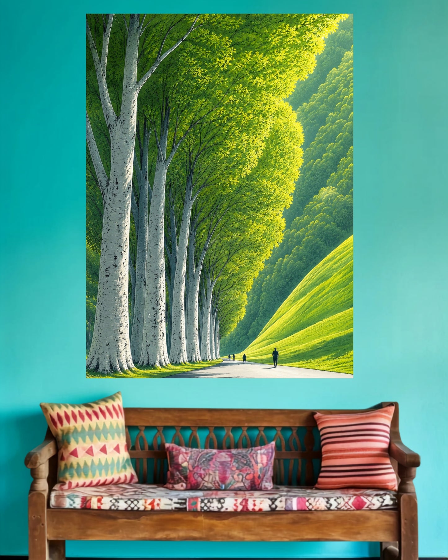 Green Forest Path | Peaceful Nature Home Decor Wall Poster | 1 Poster