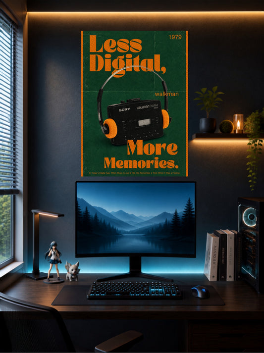 Less Digital More Memories | Retro Wall Poster | 1 Poster