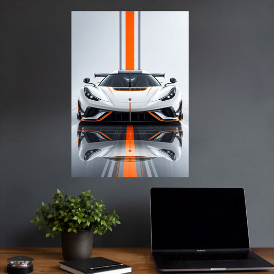 White Hypercar | Luxury Sports Car Wall Poster | 1 Poster