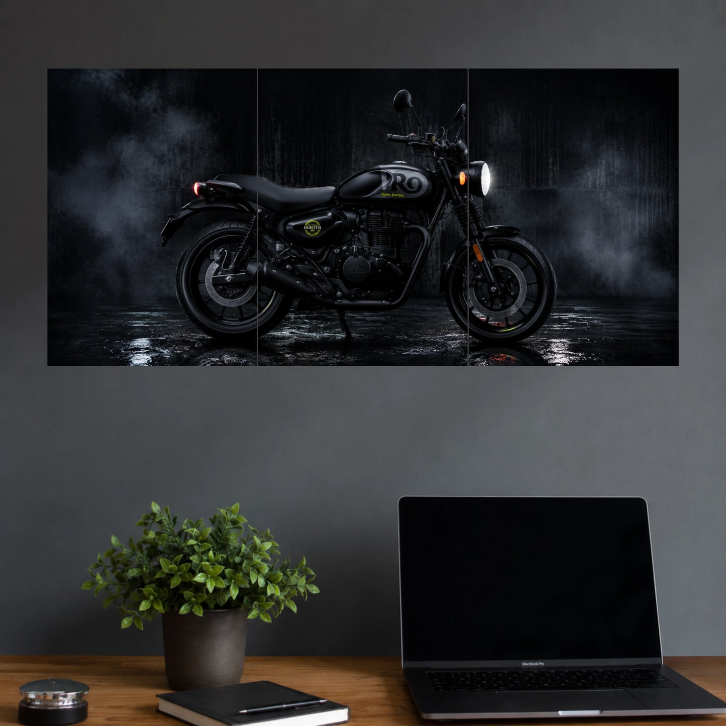 Black Classic Motorcycle | Vintage Bike Wall Poster | 3 Posters