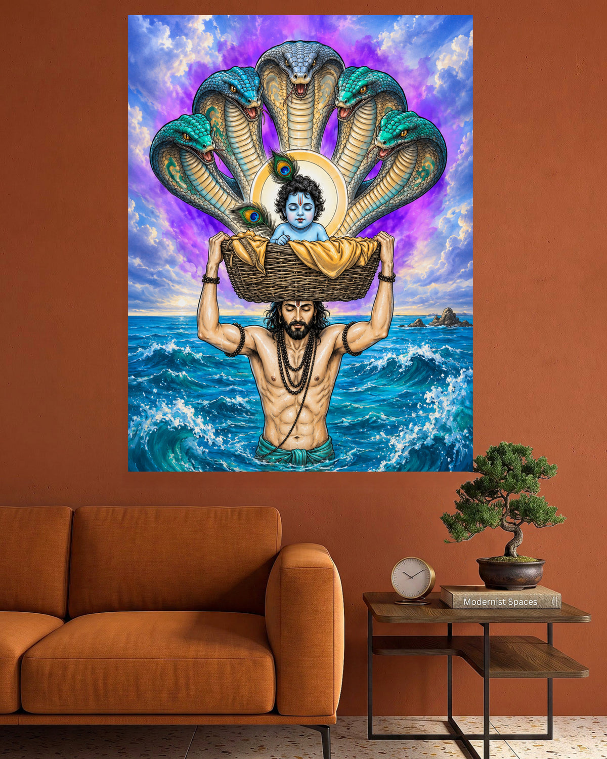 Vasudev Carrying Krishna | Divine Art Poster | 1 Poster