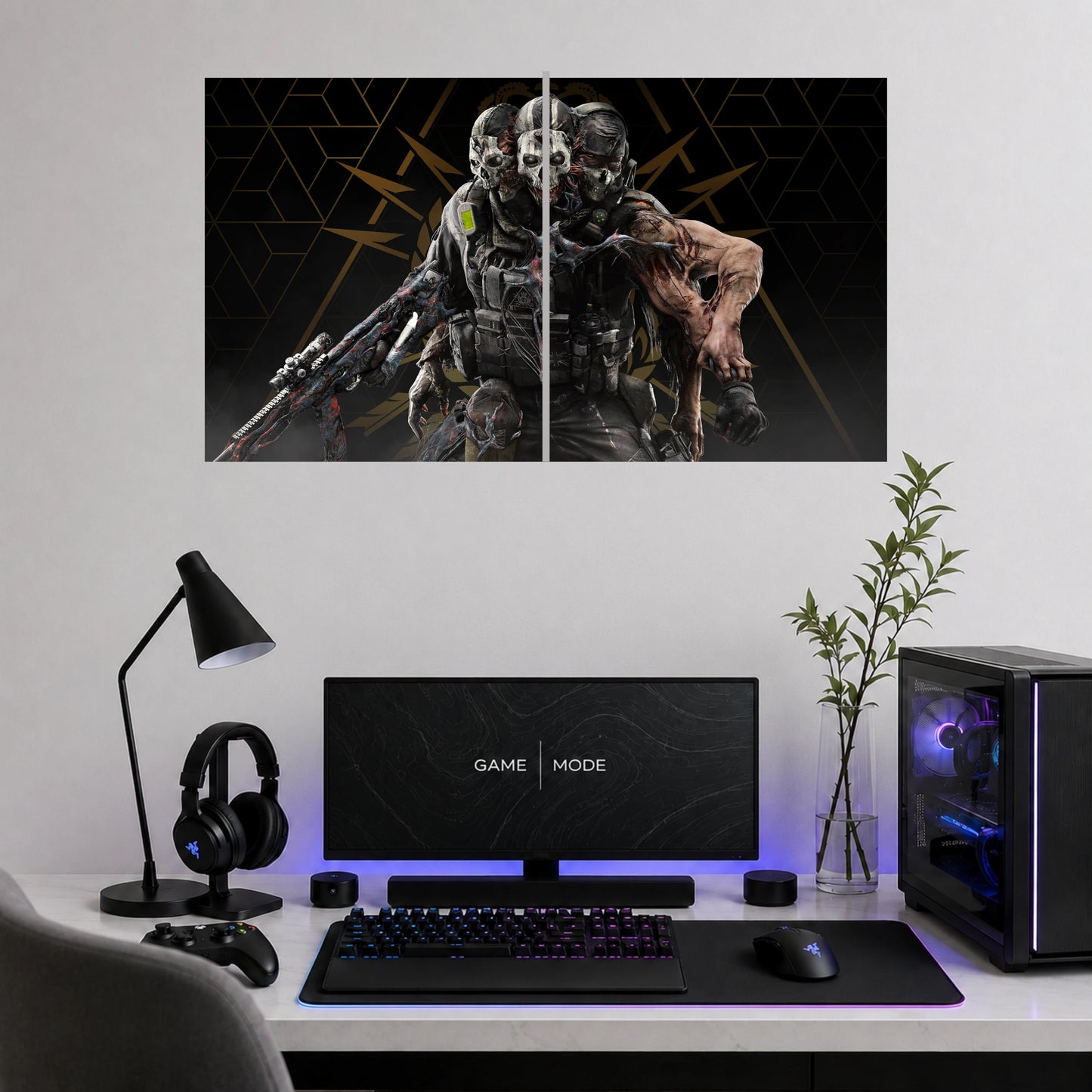 Call of Duty Ghost vs Zombie | 2 Poster  Split  Wall Art