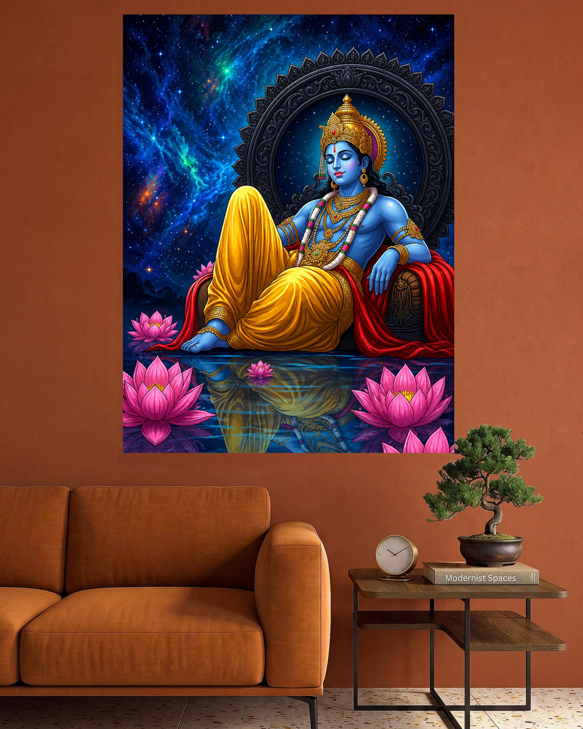 Lord Krishna | Watercolor Devotional Art Poster | 1 Poster