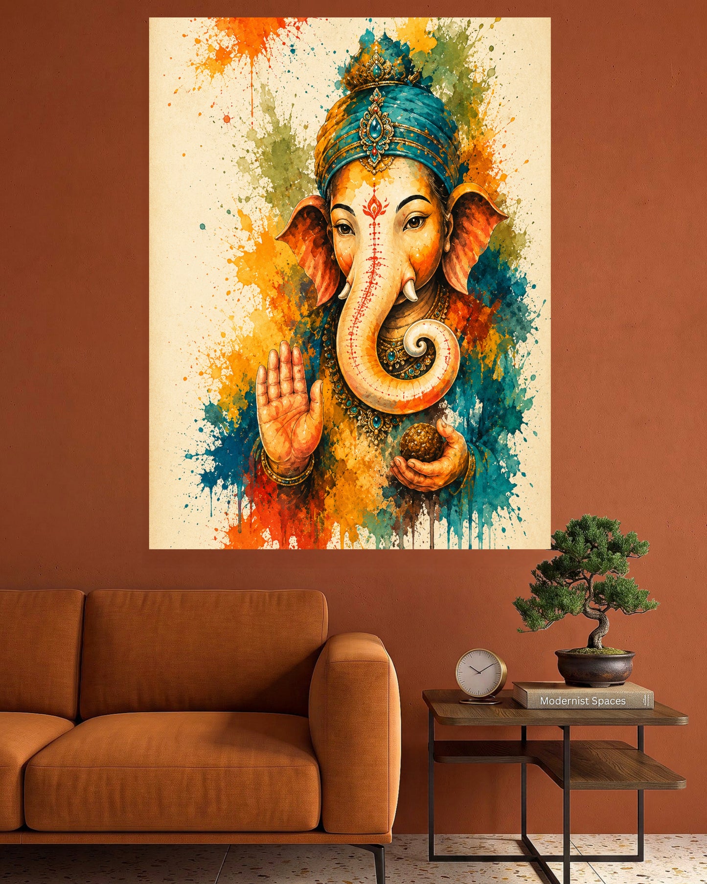 Lord Ganesha | Watercolor Splash Art Poster | 1 Poster