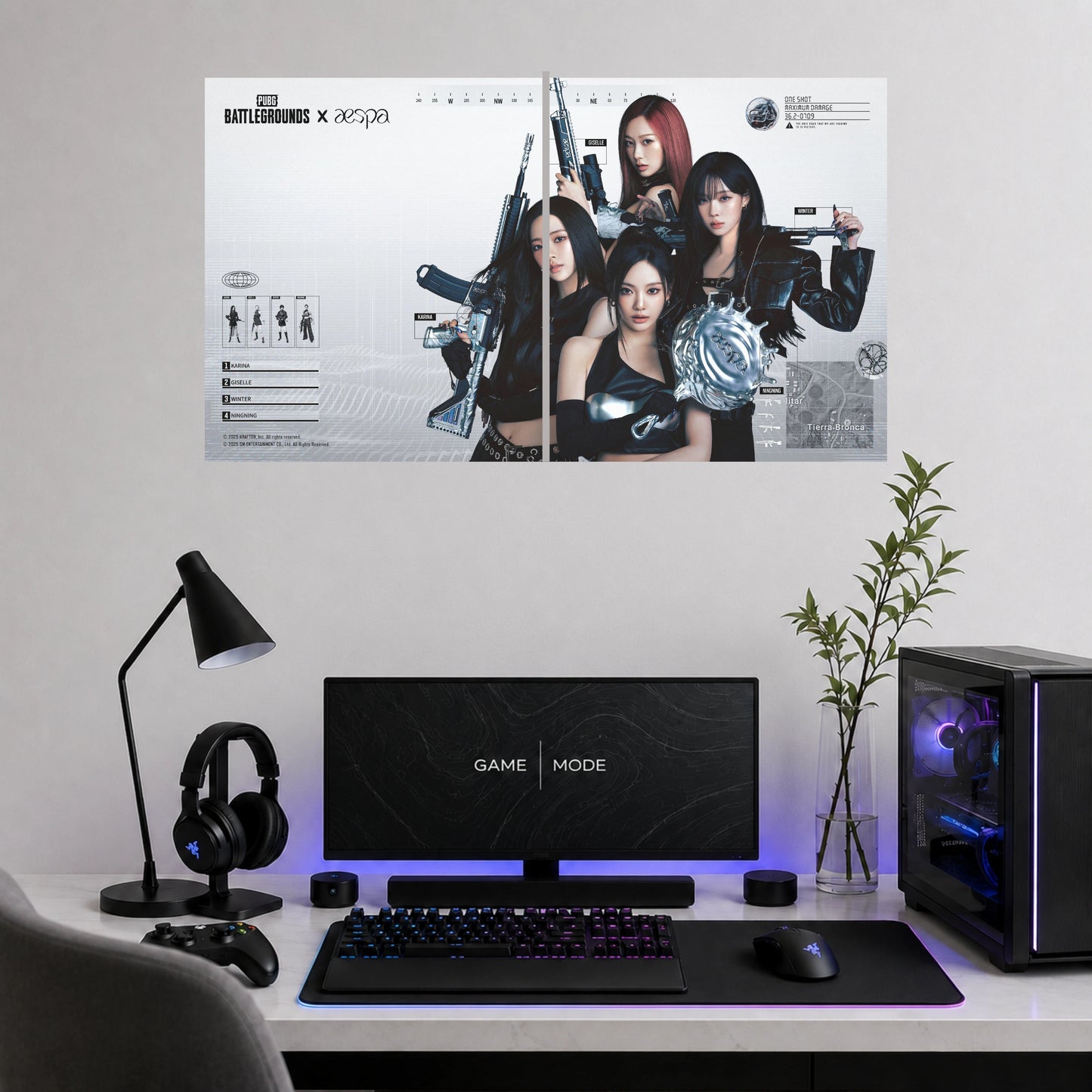 PUBG Battlegrounds x aespa | 2 Poster Split  Wall Art