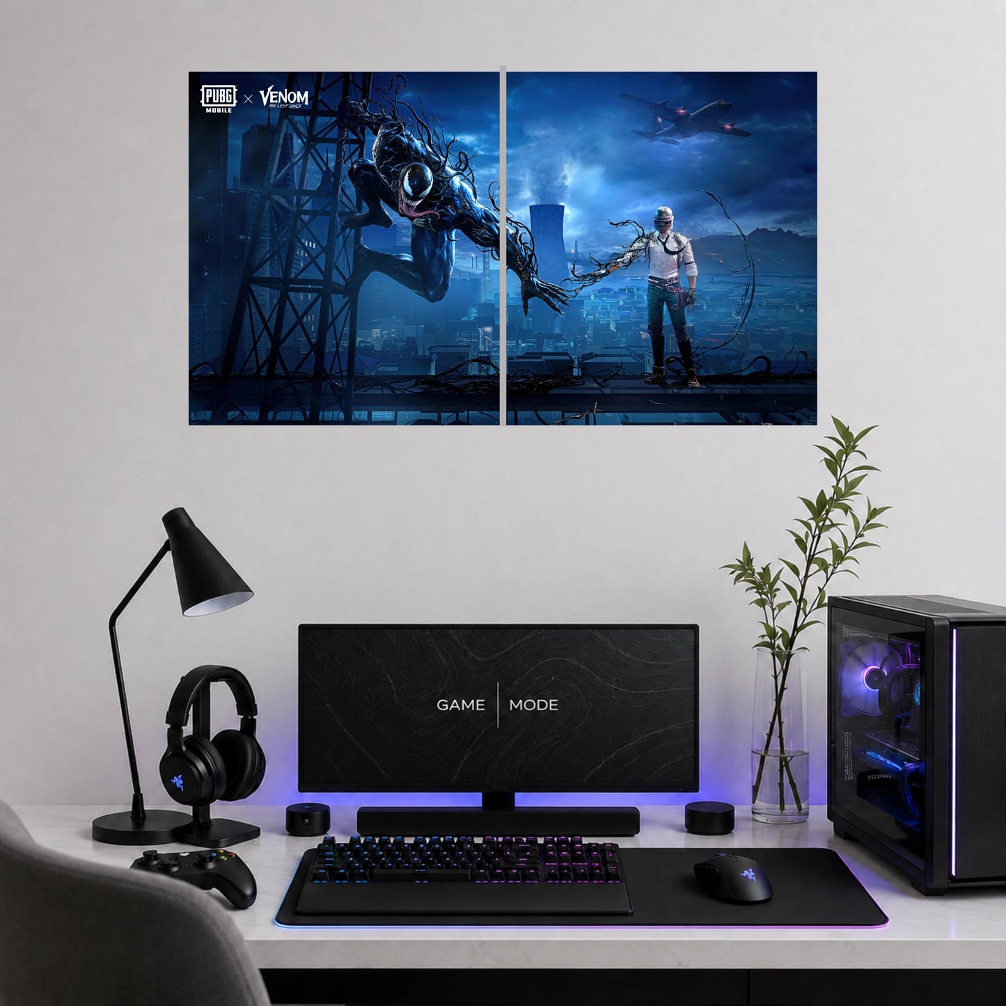 PUBG x Venom 2 Split Wall Art | Gaming Poster | 2 Poster