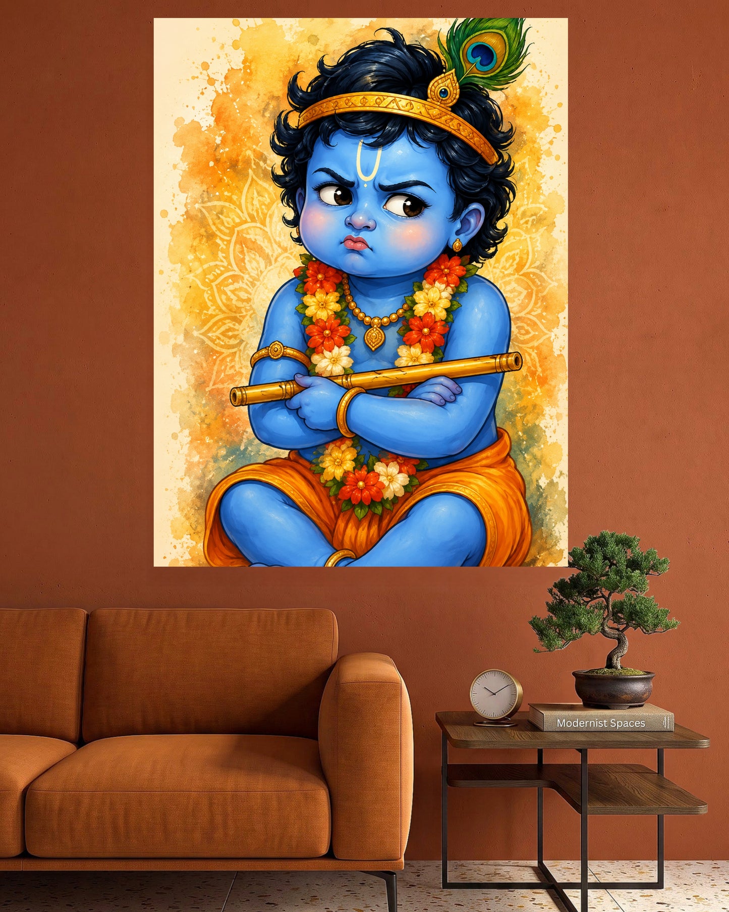 Bal Krishna | Cute Devotional Art Poster | 1 Poster