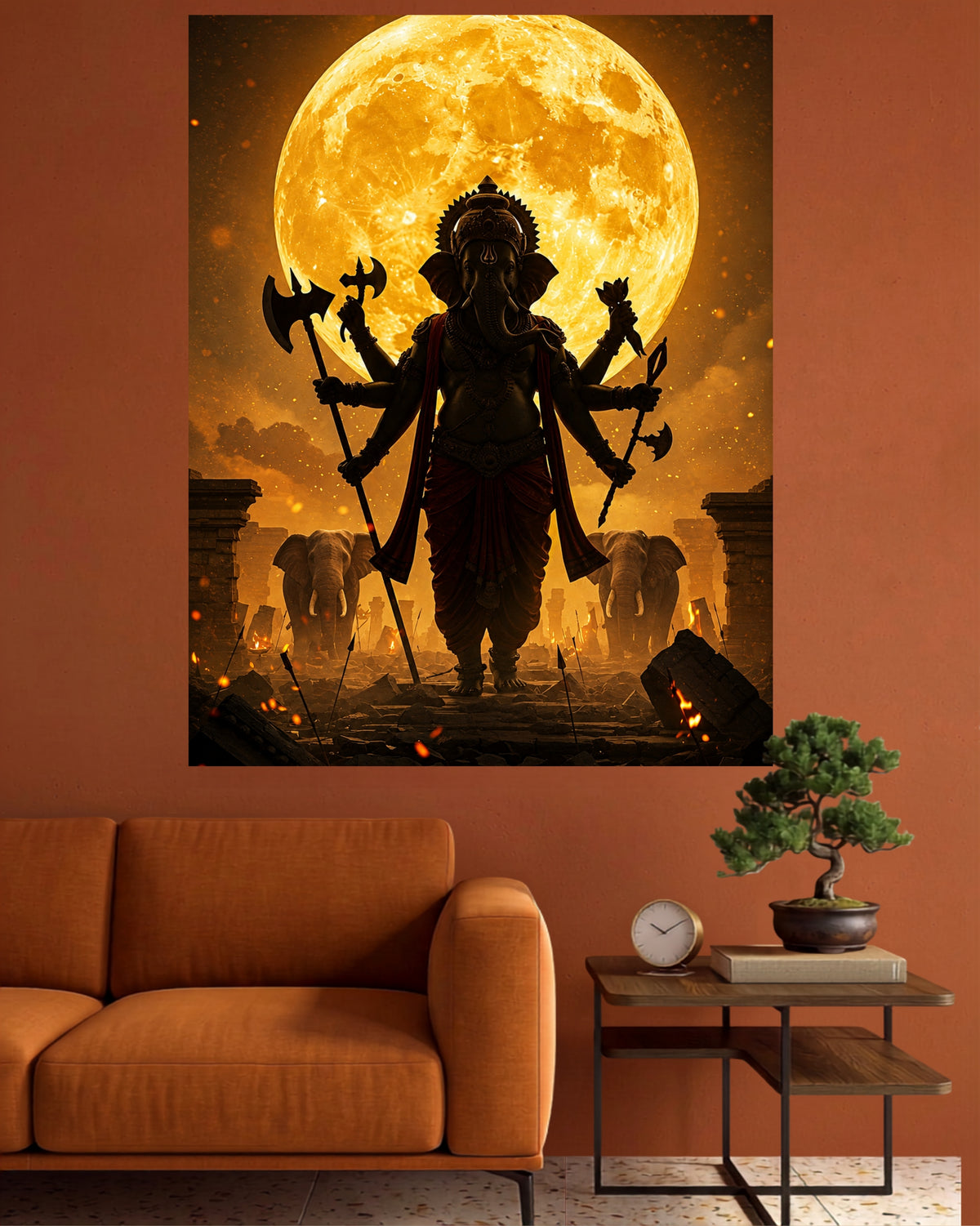 Divine Ganesha | Moonlight Wall Poster | 1 Poster