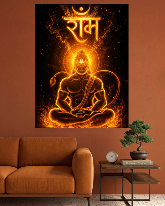 Lord Hanuman | Ram Bhakt Hanuman Spiritual Wall Poster | 1 Poster