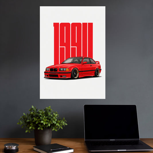 BMW E36 | Classic Car Wall Poster | 1 Poster