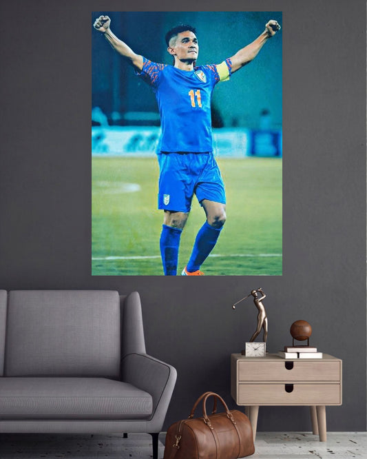 Sunil Chhetri 11 Celebration | Indian Football Wall Poster | 1 Poster