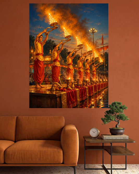 Ganga Aarti | Indian Cultural Art Poster | 1 Poster