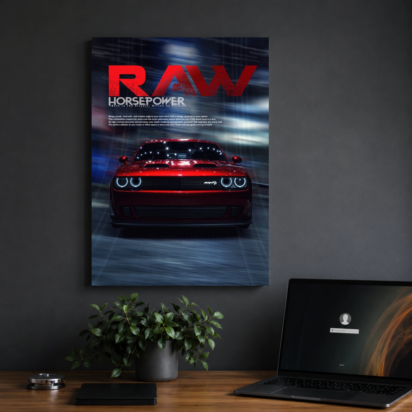 Dodge Challenger | Raw Horsepower | Car Poster