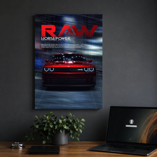 Dodge Challenger | Raw Horsepower | Car Poster