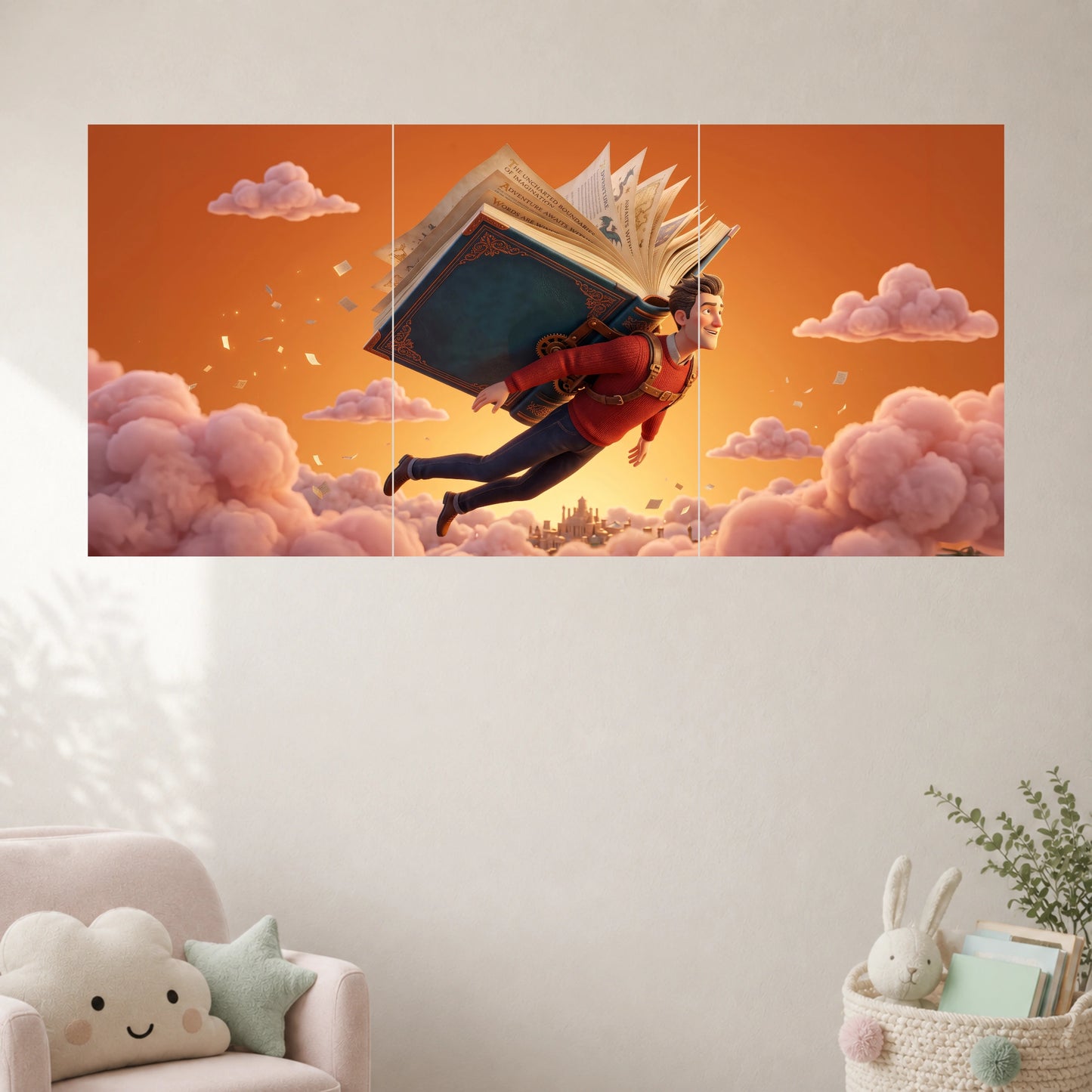 Flying with Books | Kids Inspirational Wall Poster | 3 Posters