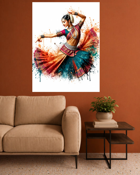 Bharatanatyam Dancer | Indian Classical Dance Wall Poster | 1 Poster