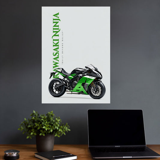 Kawasaki Ninja | Green Superbike Wall Poster | 1 Poster