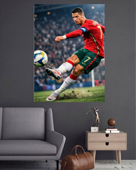 Ronaldo 7 Power Shot | Portugal Football Wall Poster | 1 Poster
