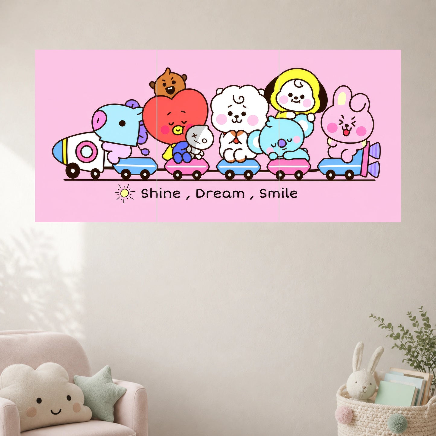 Shine Dream Smile | Cute Cartoon Wall Poster | 3 Posters