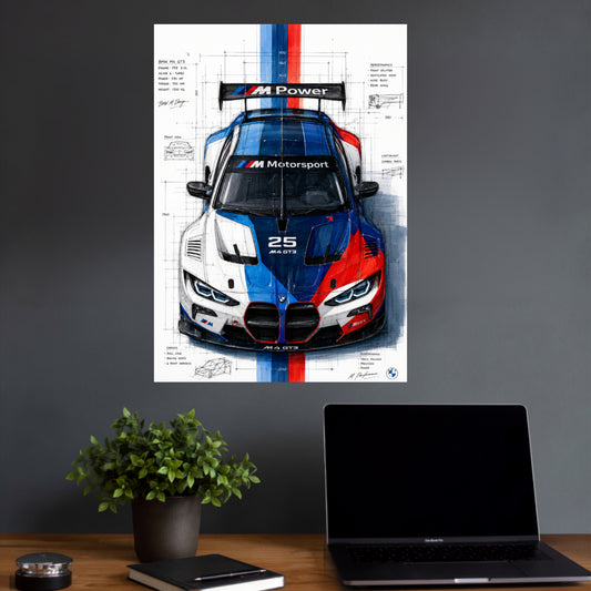 BMW M4 GT3 | Motorsport Car Wall Poster | 1 Poster