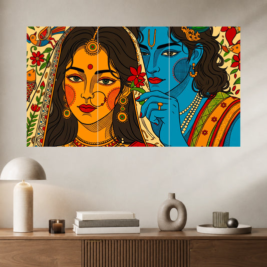 Radha Krishna | Modern Indian Art | 3 Poster