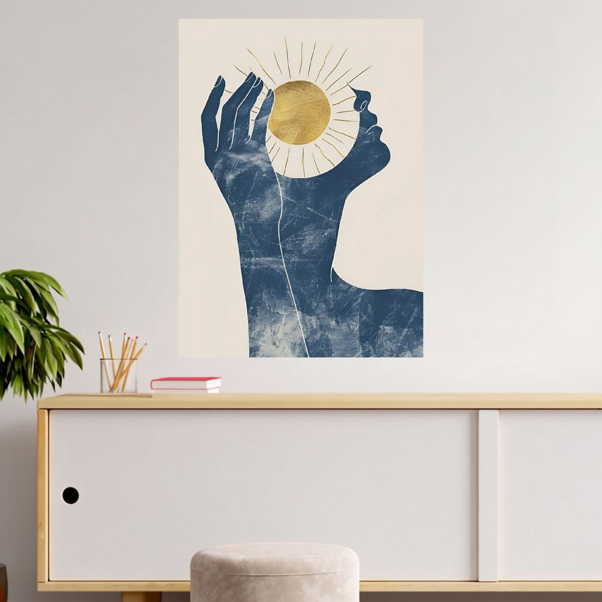 Hold the Sun | Abstract Yoga & Wellness Wall Poster | 1 Poster