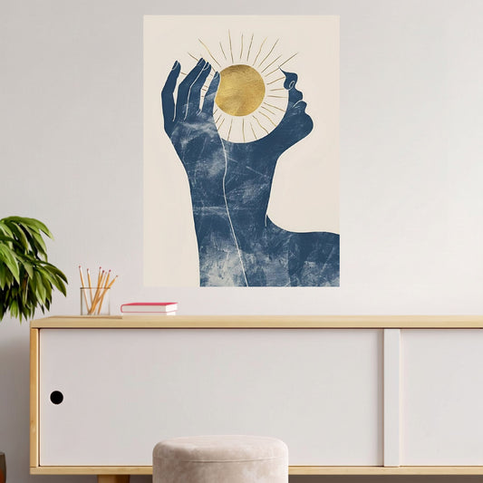 Hold the Sun | Abstract Yoga & Wellness Wall Poster | 1 Poster