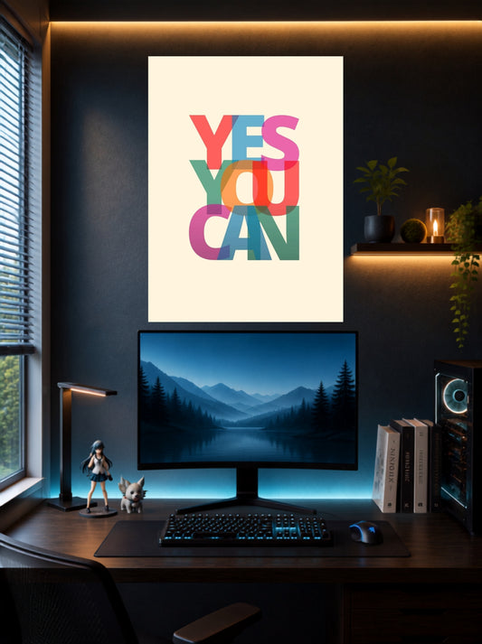 Yes You Can | Colorful Quote Wall Poster | 1 Poster