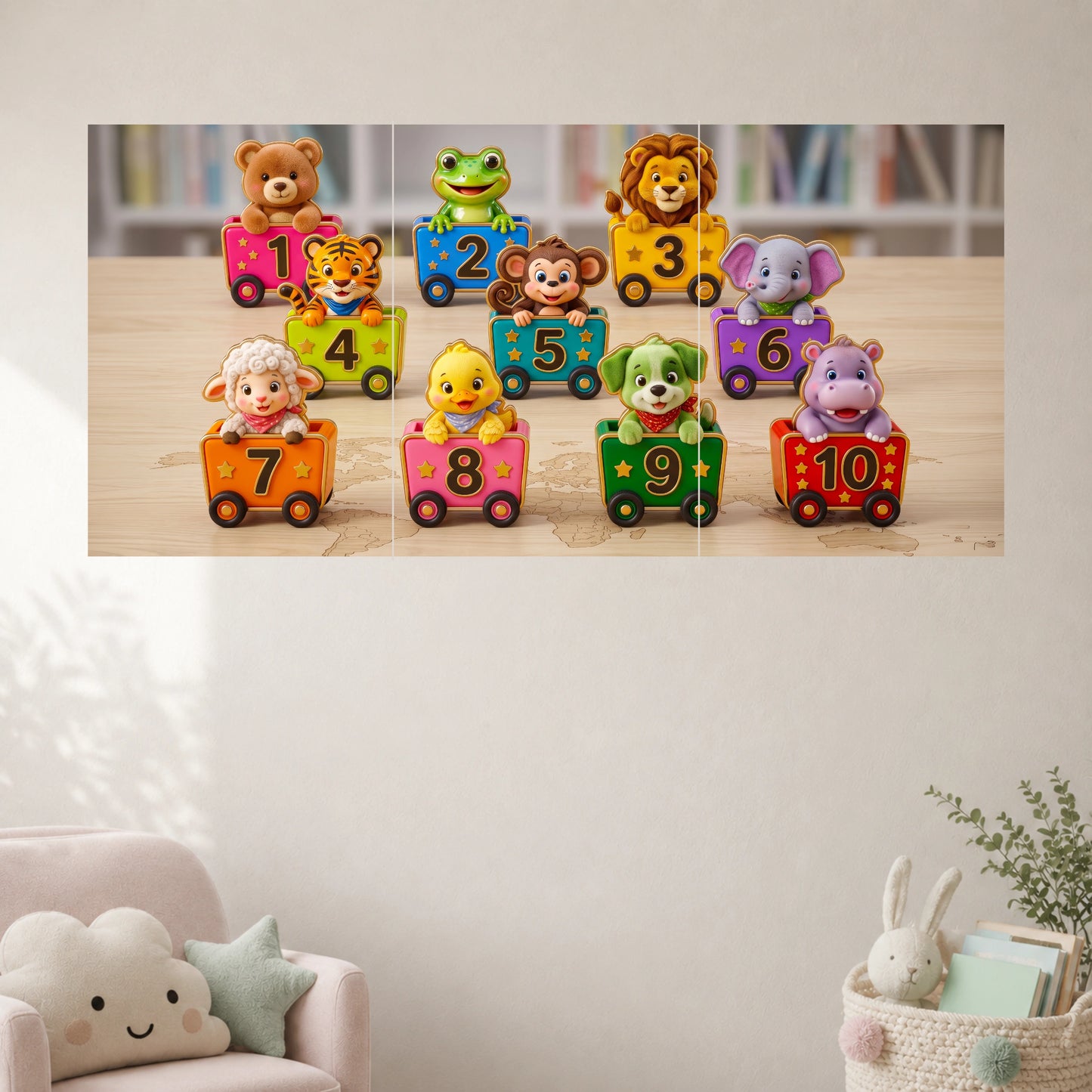 Numbers 1 to 10 with Animals | Kids Educational Wall Poster | 3 Posters