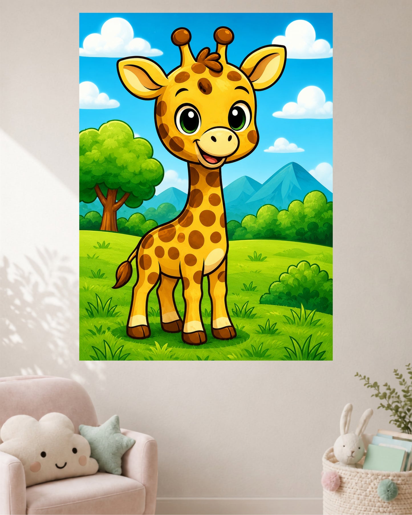 Cute Giraffe | Safari Animal Kids Wall Poster | 1 Poster