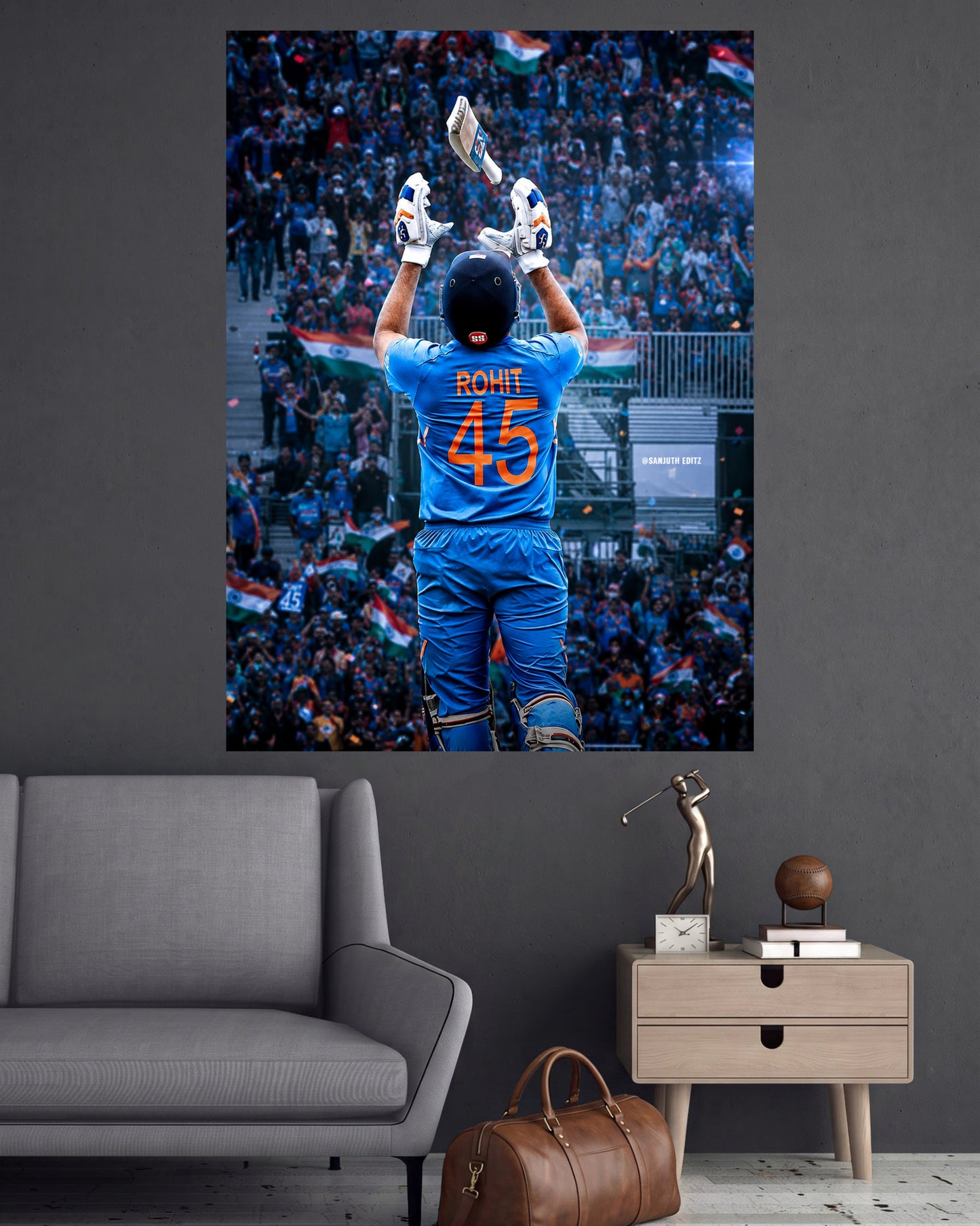 Rohit Sharma 45 | Indian Cricket Wall Poster | 1 Poster