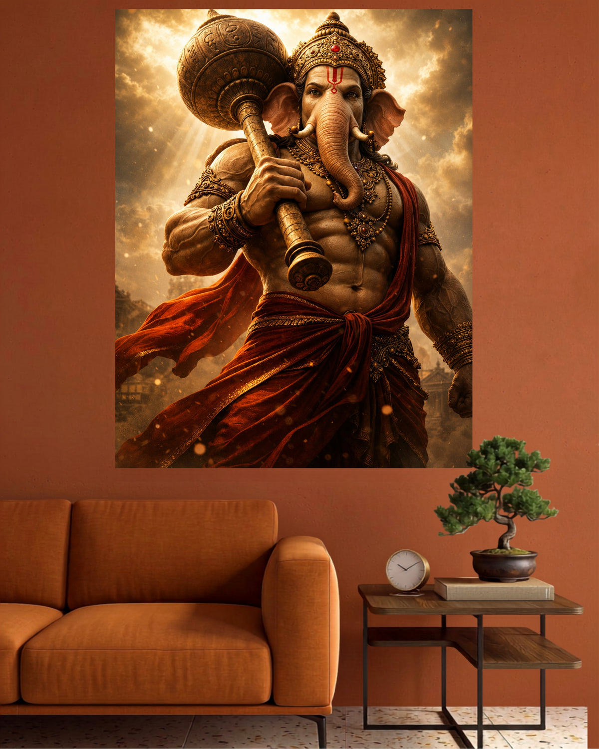 Warrior Ganesha | Powerful Spiritual Wall Poster | 1 Poster
