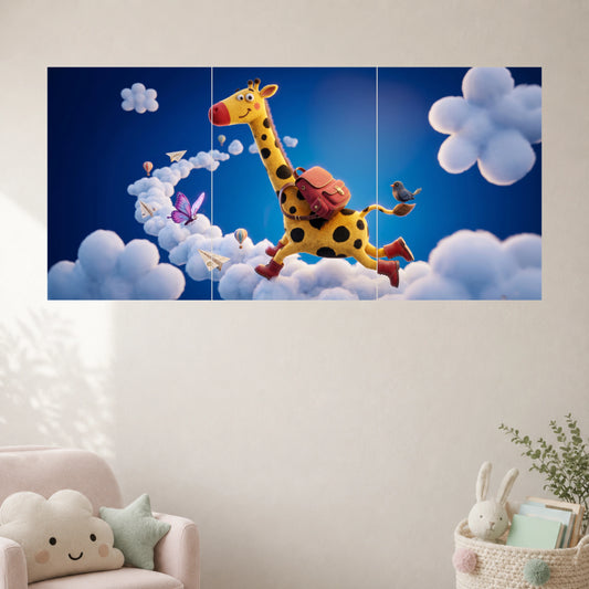 Flying Giraffe Adventure | Kids Fantasy Wall Poster | 3 Posters