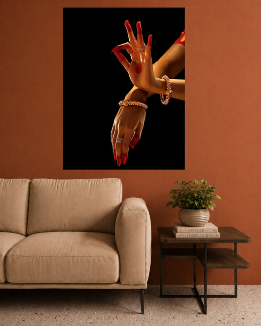 Bharatanatyam Hand Gesture | Indian Classical Dance Wall Poster | 1 Poster