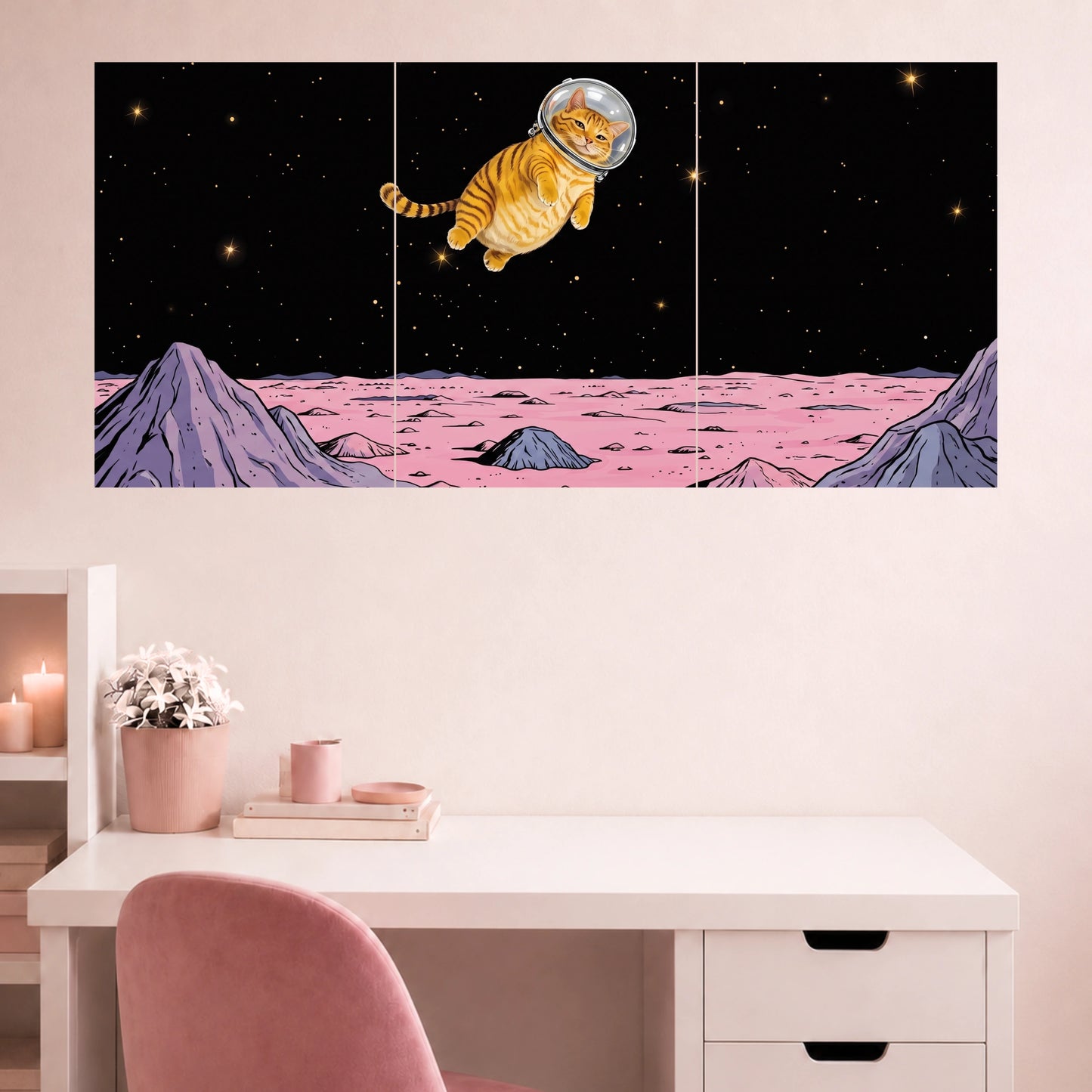 Astronaut Cat in Space | Cute Cosmic Wall Poster |  3 Posters
