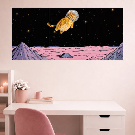 Astronaut Cat in Space | Cute Cosmic Wall Poster |  3 Posters