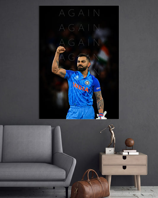 Virat Kohli | Again Again Wall Poster | 1 Poster