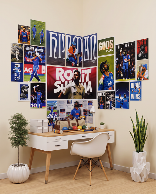 Rohit sharma Room Setup | Cricket Wall Posters | Wall Setup Pack