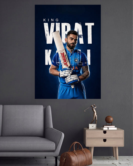 Virat Kohli | King Kohli Cricket Wall Poster | 1 Poster