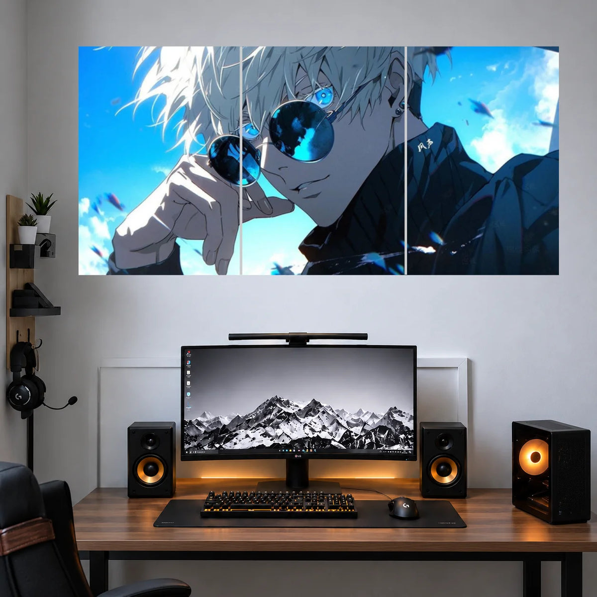 Satoru Gojo Blue Sky Portrait anime 3 split poster
