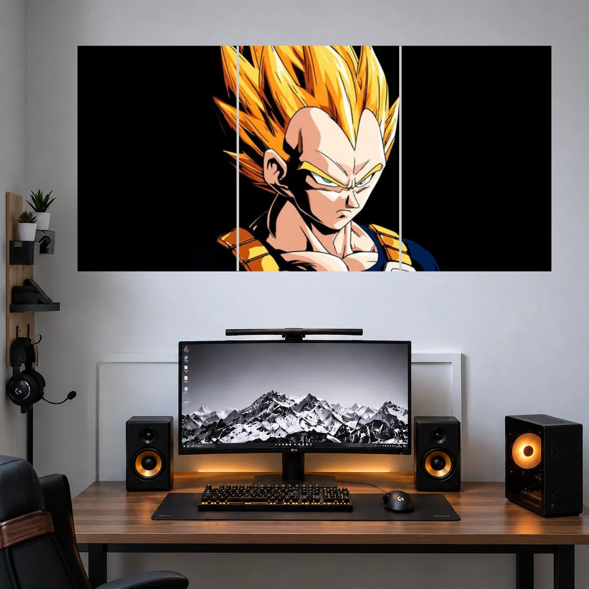 Vegeta Super Saiyan Yellow Portrait 3 split poster