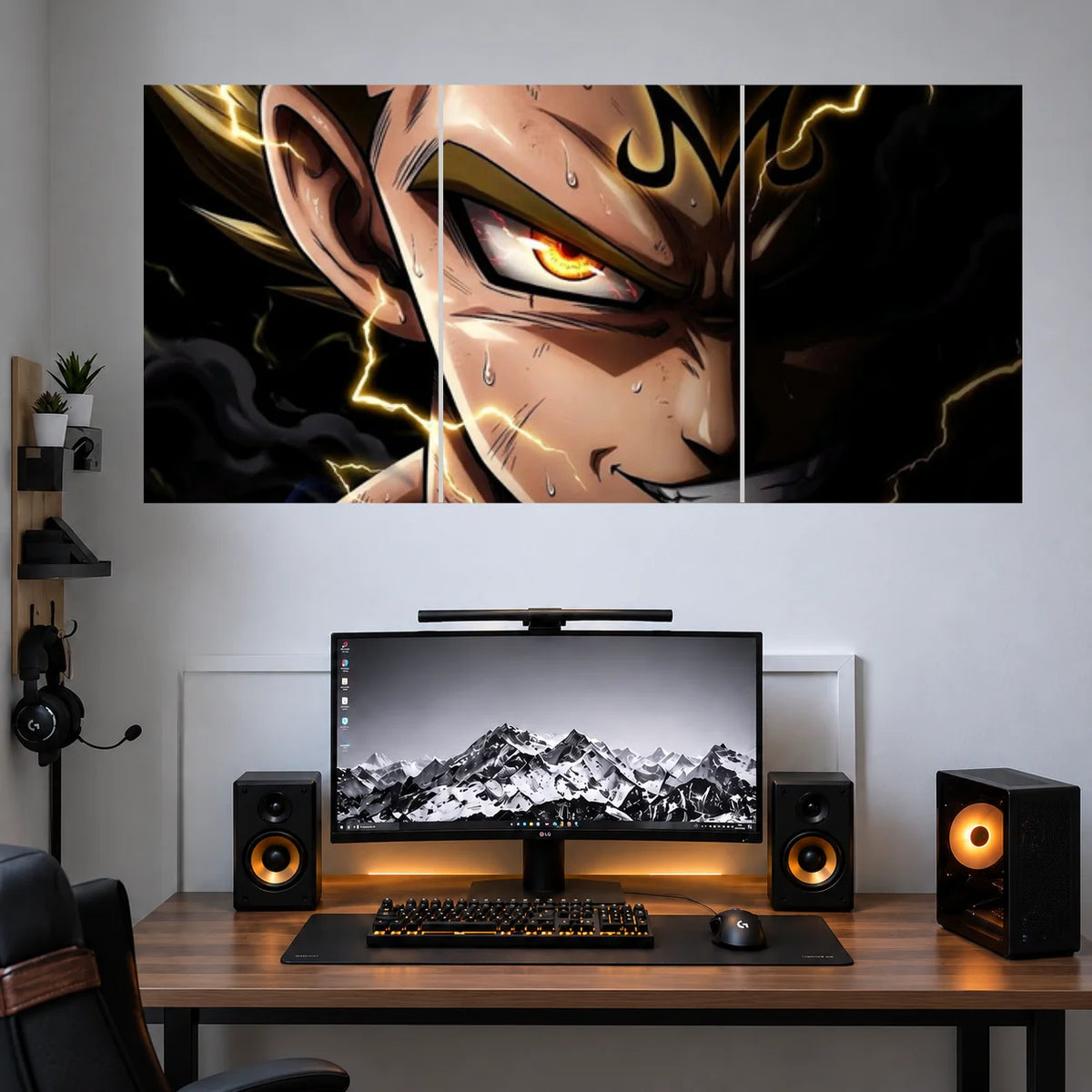 Vegeta Intense Saiyan Closeup 3 split poster